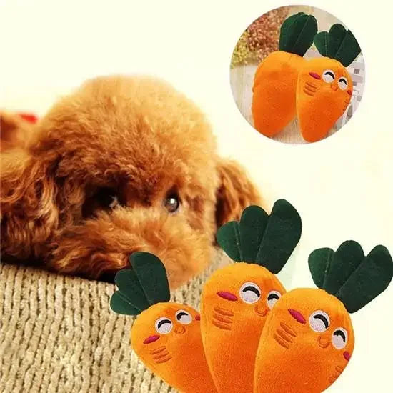 Carrot Plush Squeaky Chew Toy for Dogs