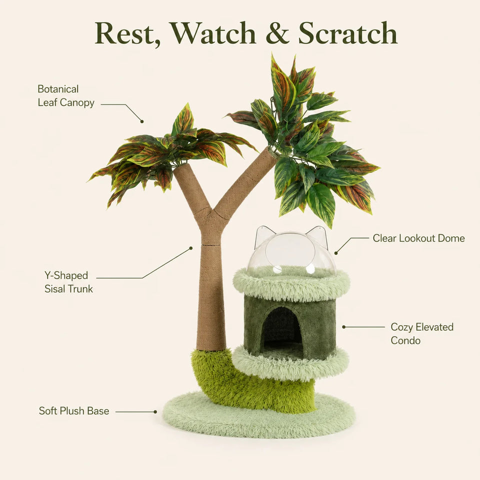 Mango Tree Cat Tower with Sisal Scratcher