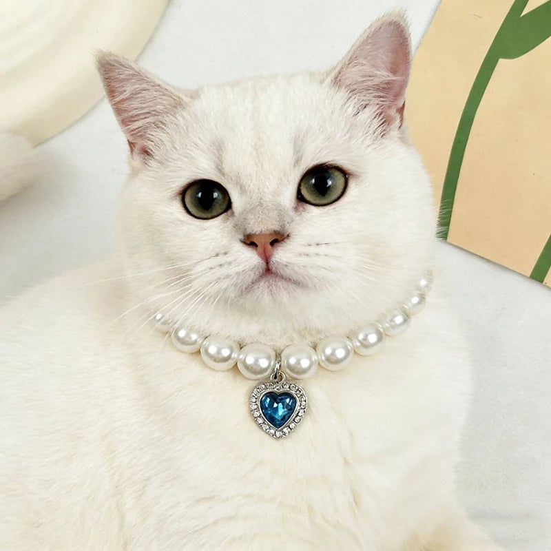 Princess Style Pet Pearl Collar for Dogs Cats - Cute Jewelry Accessory for Puppy Kitten Chihuahua Perfect Wedding Gift