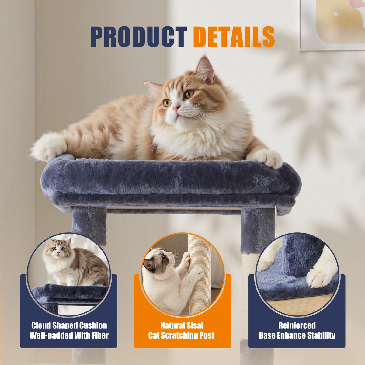63-Inch Multi-Cat Tree & Climbing Tower