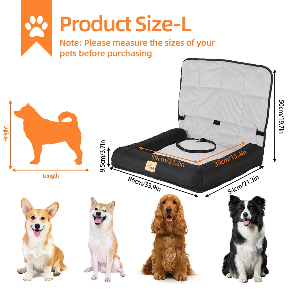 Waterproof Dog Car Booster Seat & Travel Bed
