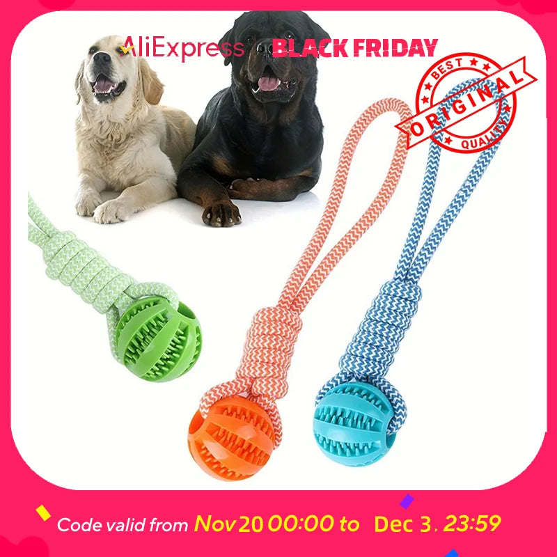Dog Tug Rope, Treat Ball & Chew Toy
