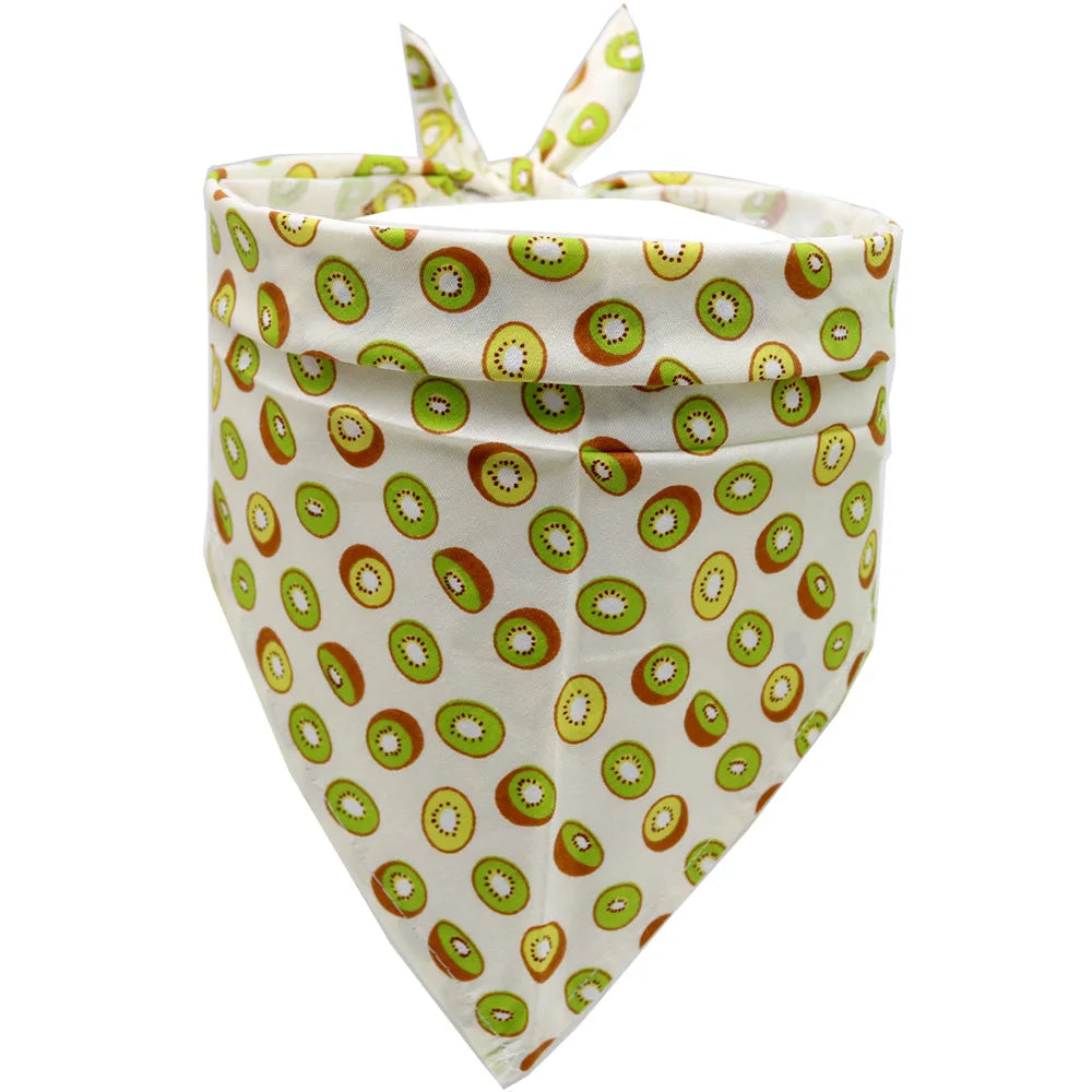 Pet saliva towel Fruit pet scarf Cotton dog triangle scarf Summer pet supplies accessories wholesale