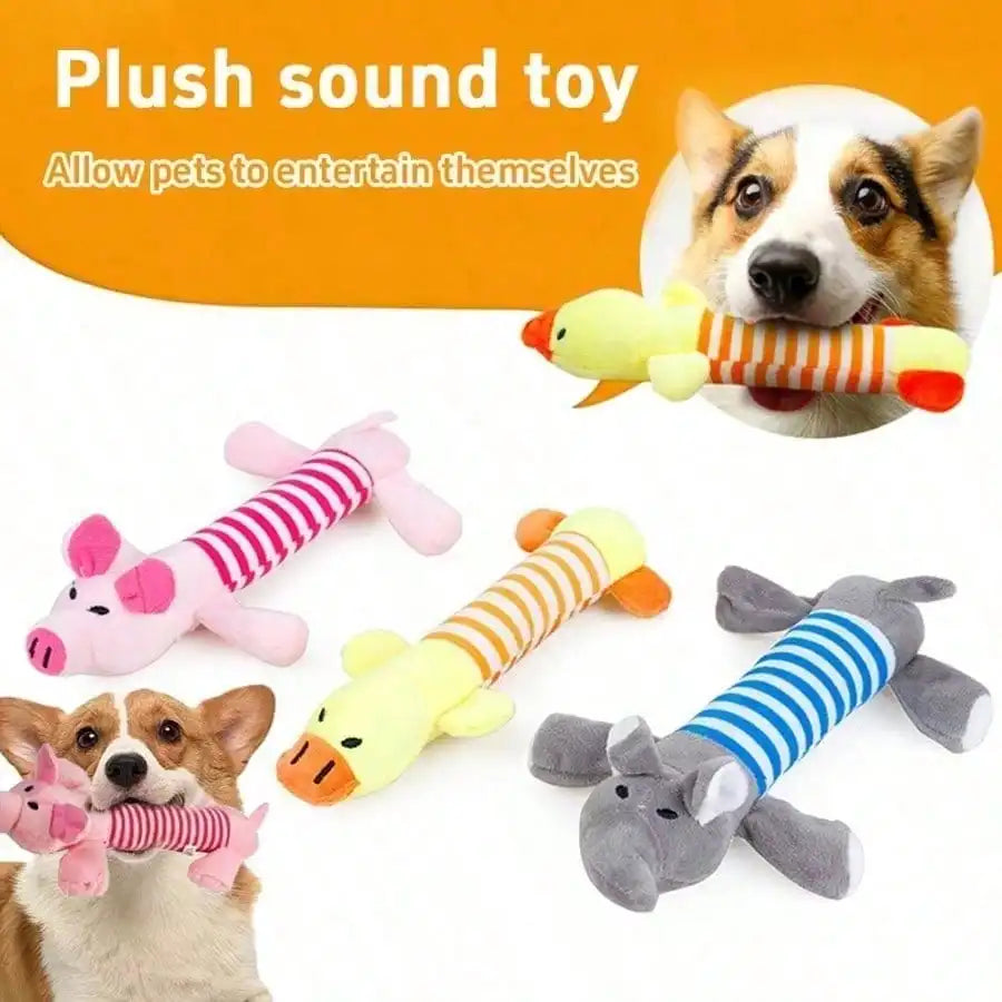 1pc Durable Plush Dog Chew Toy With Squeaker, Long Body Stuffed Animal For Small To Large Dogs, Bite-Resistant Interactive Pet Toy For Light & Moderate Chewers SP260514161649697735363
