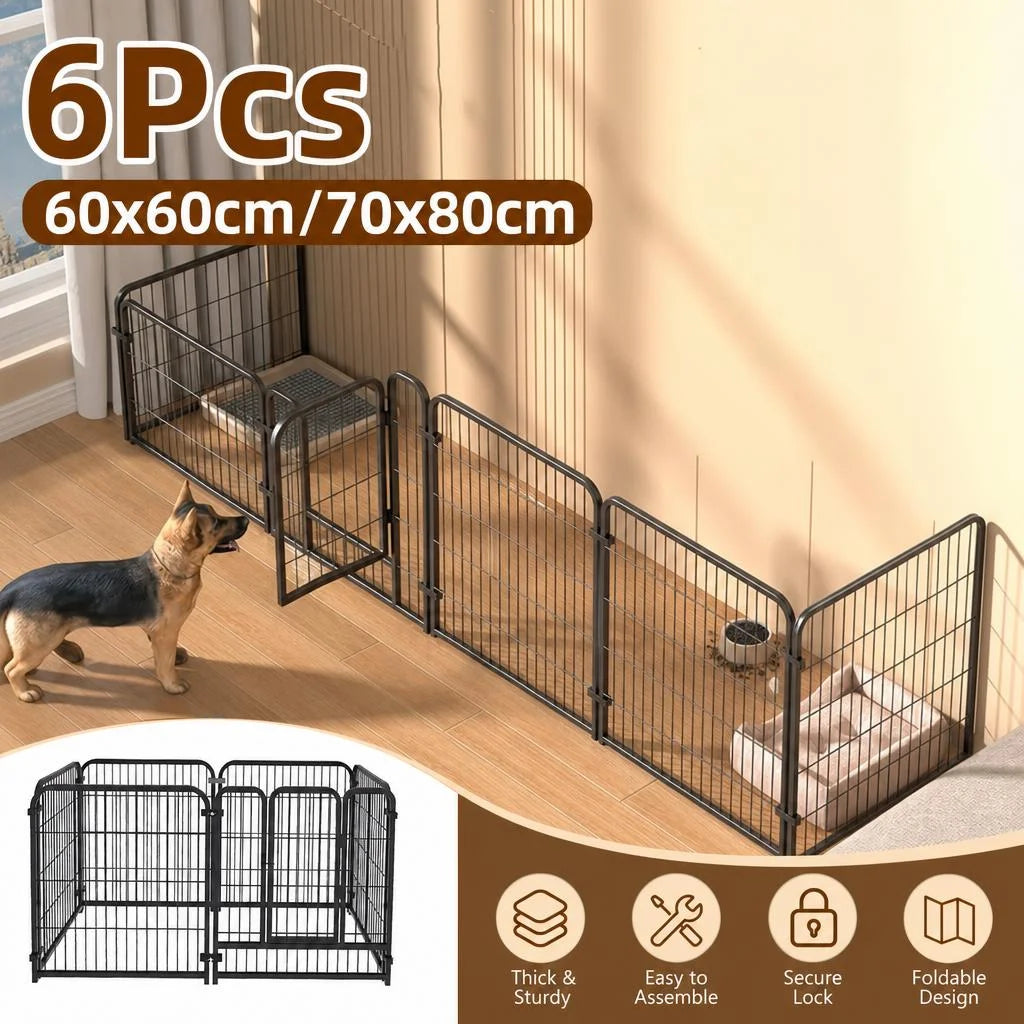Foldable 6-Panel Pet Playpen & Safety Fence