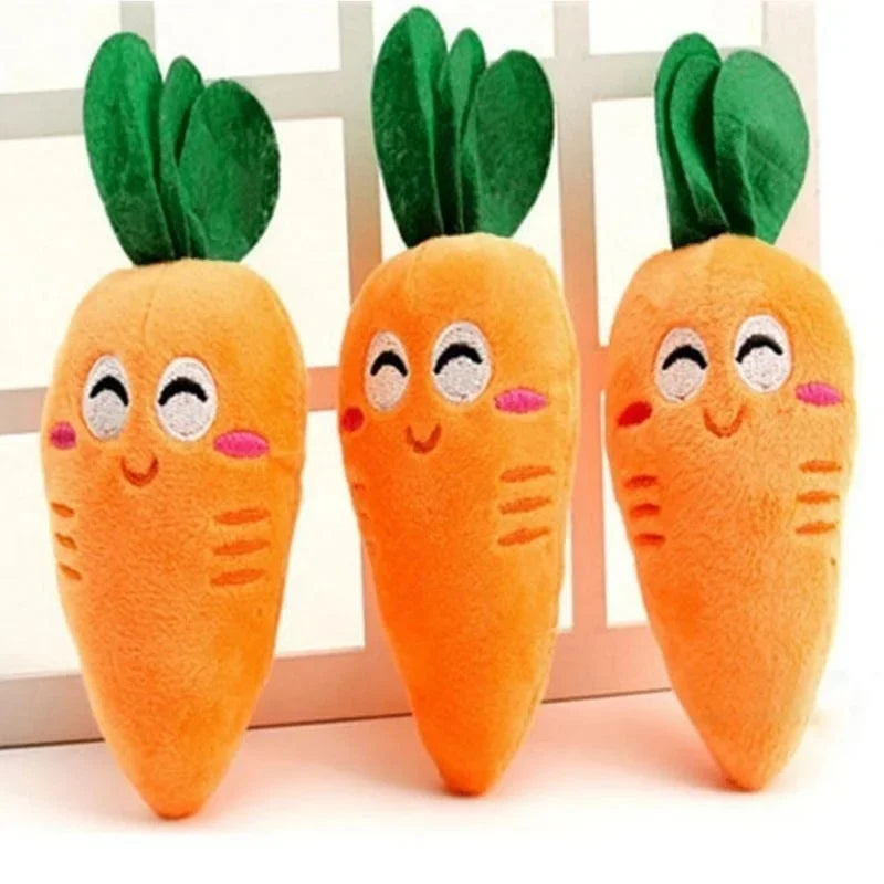 Carrot Plush Squeaky Chew Toy for Dogs