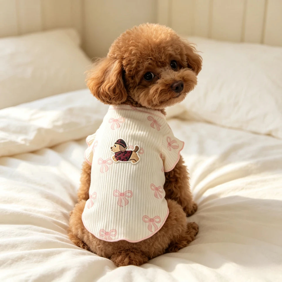 Elastic Dog Tshirt Soft Pet Vest Summer Wear Comfortable for Small Dogs Cats Cute Design Pet Clothing Summer Outfit Lightweight Breathable