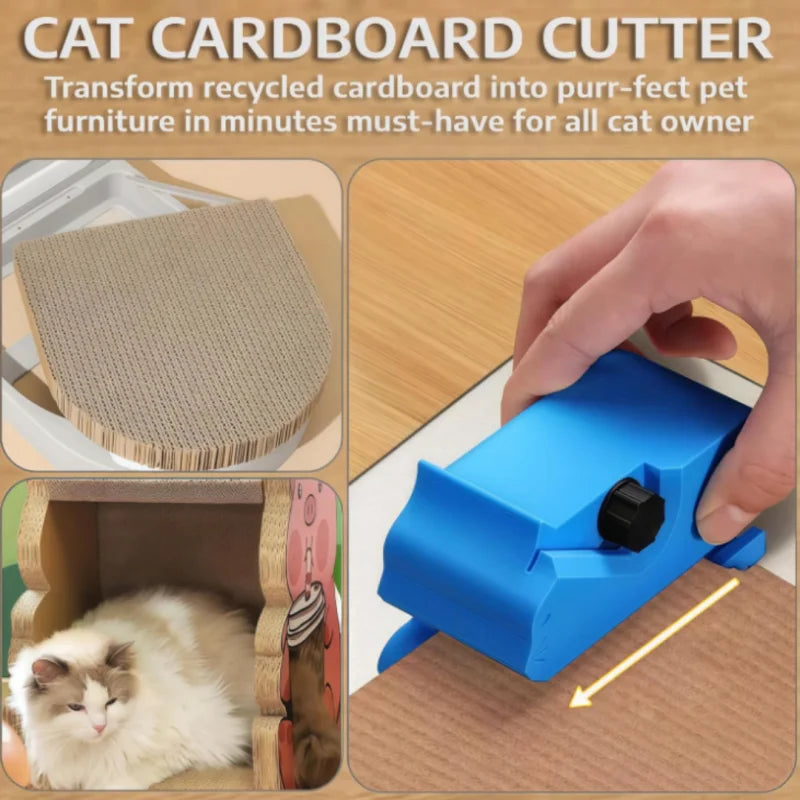 Blue Handheld Cardboard Cutter Tool, DIY Cutting Tool for Making Cat Scratching Pads, Scratch Boards & Cat Beds