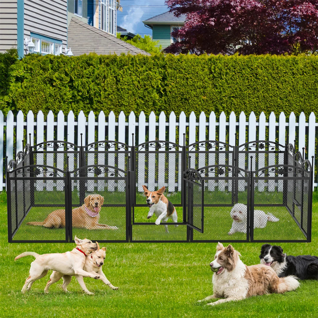 8-Panel Heavy-Duty Dog Playpen with Pad