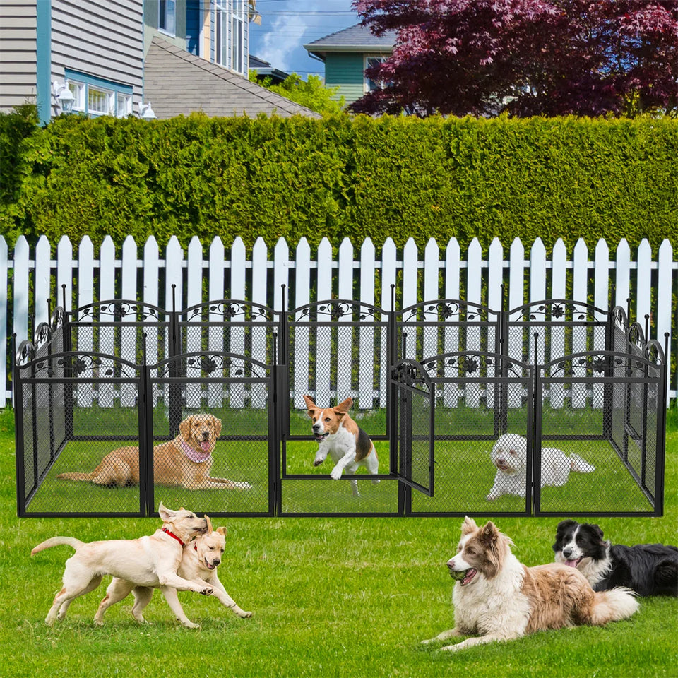 8-Panel Heavy-Duty Dog Playpen with Pad