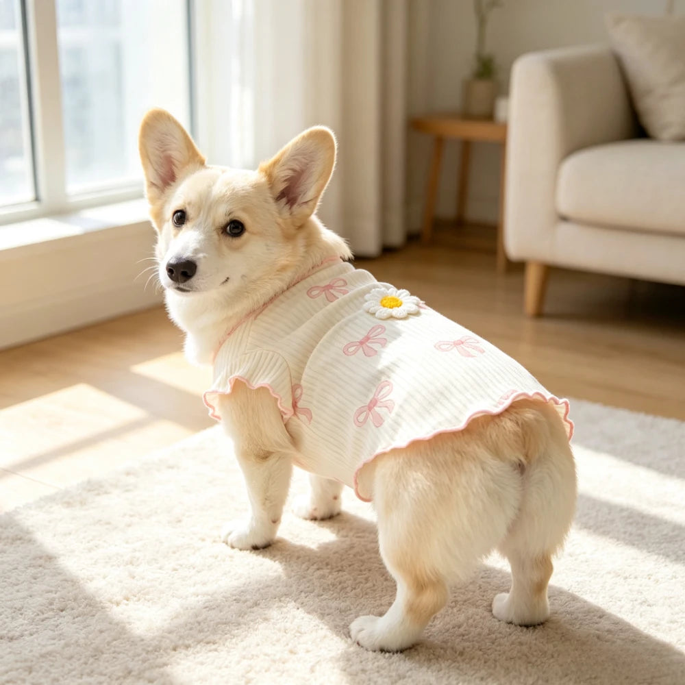 Elastic Dog Tshirt Soft Pet Vest Breathable Lightweight Summer Wear Comfortable for Small Dogs Cats Cute Design Pet Clothing
