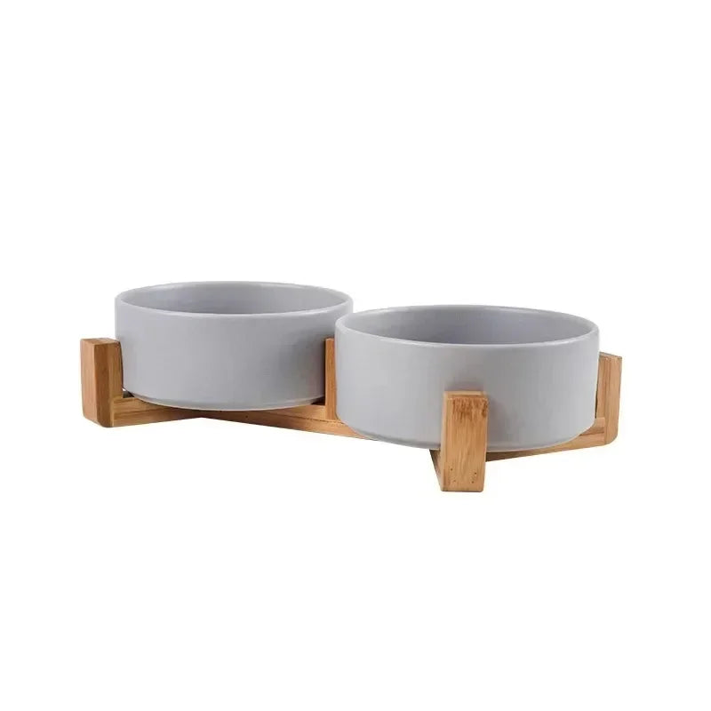 Spill-Resistant Double Ceramic Pet Bowls