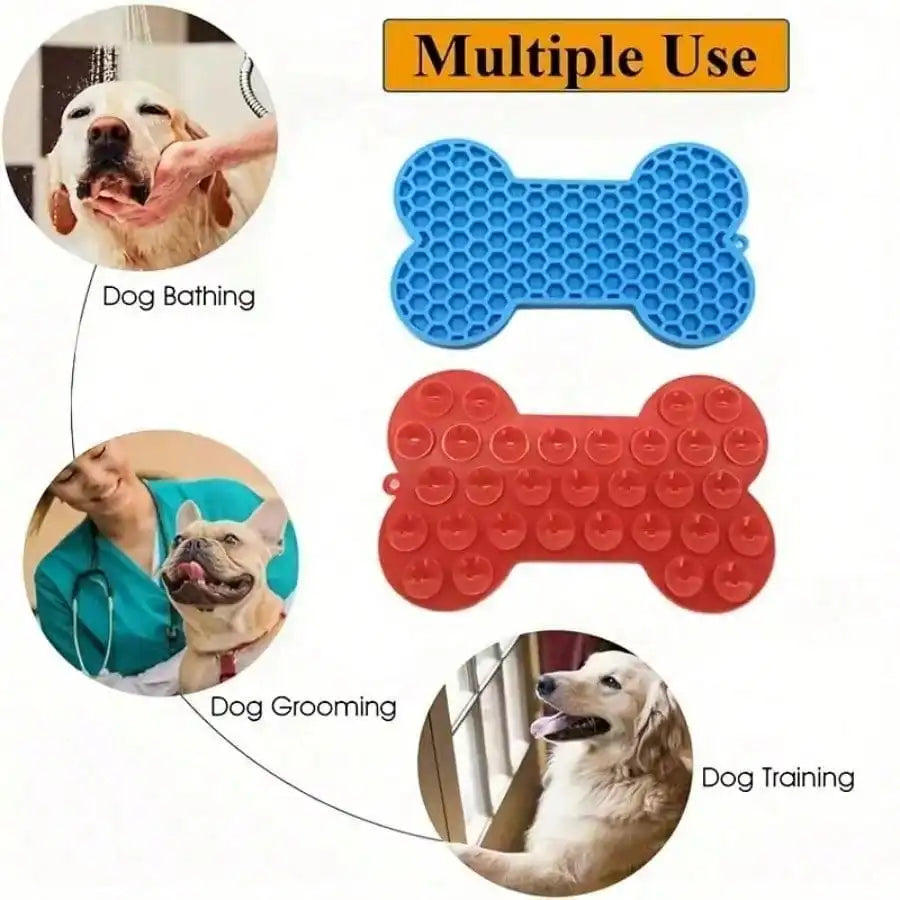 1pc Durable Interactive Pet Licking Pad, Silicone Slow Eating Mat For Dogs & Cats, Wall Stick Suction Feeding Plate For Bath Time, Boredom Breaker Puppy Stuff, Easy To Clean SP260514161757679202332