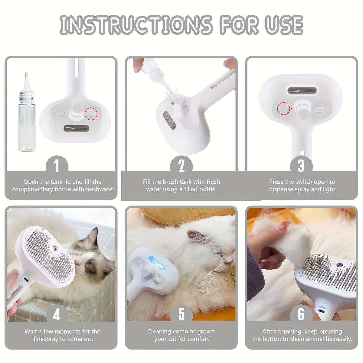Pet Spray Comb & Mist Grooming Brush