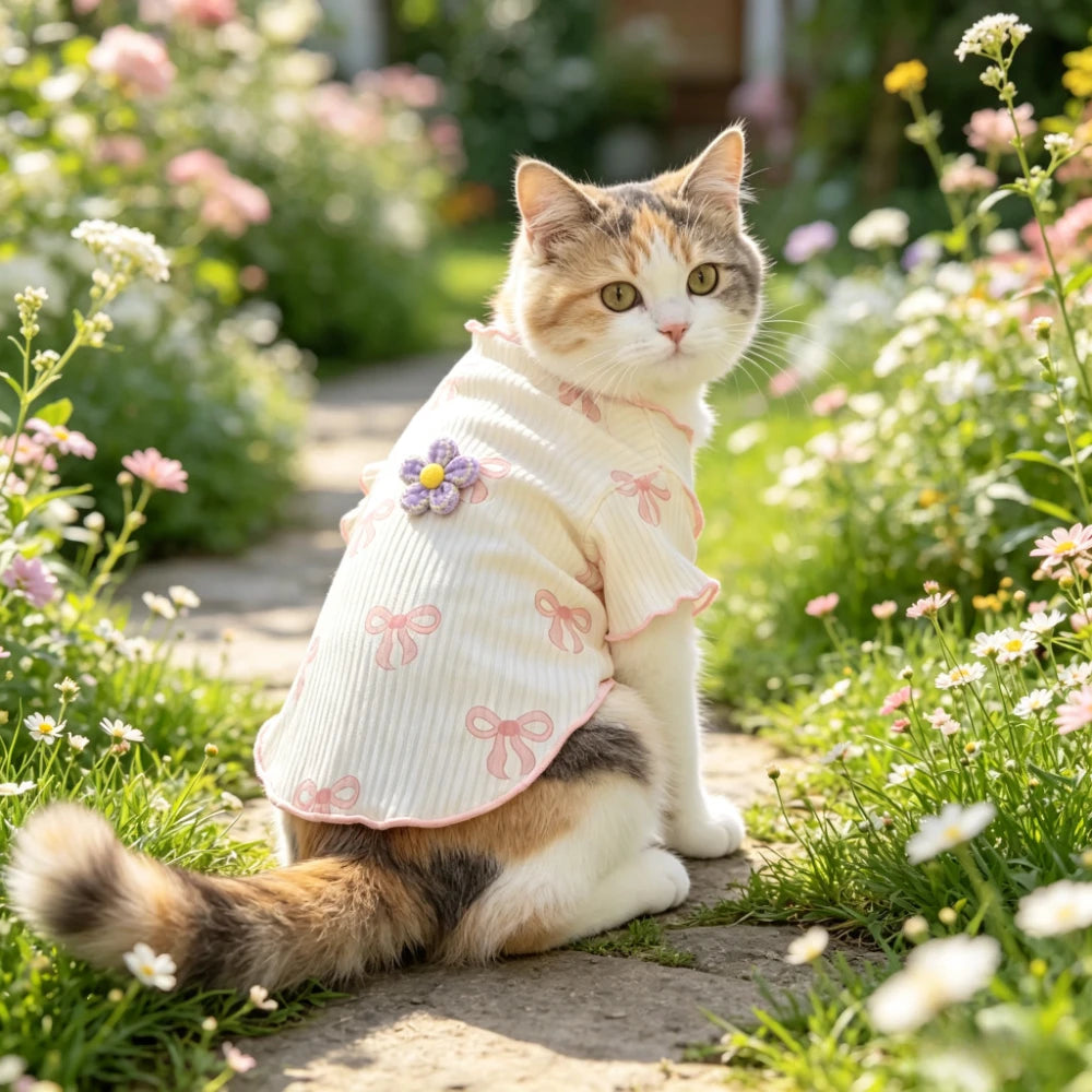 Soft Pet Vest Summer Wear Comfortable for Small Dogs Cats Cute Design Pet Clothing Summer Outfit Lightweight Breathable Elastic Dog Tshirt