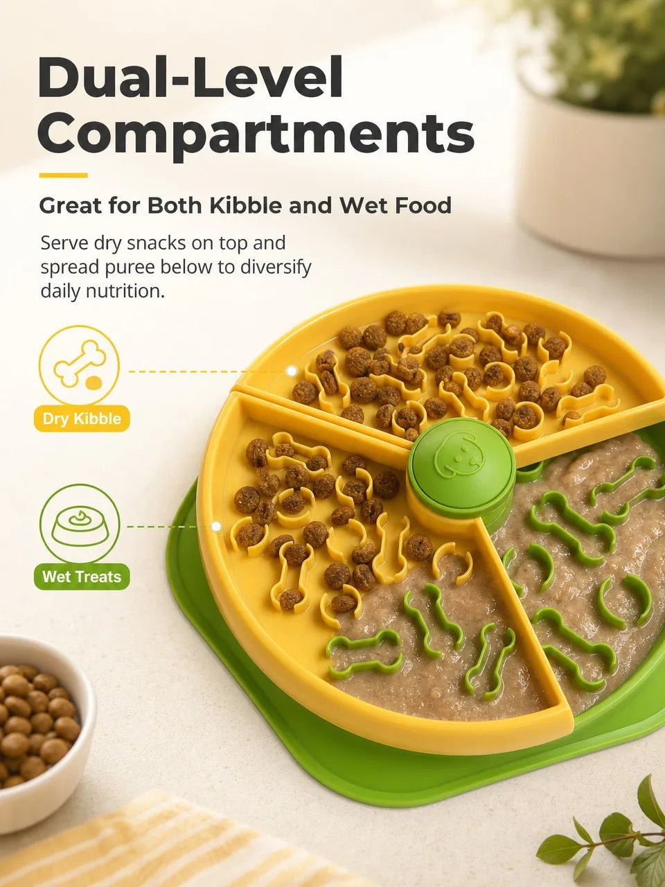 Interactive Dog Slow Feeder Bowl Puzzle Maze Pet Food Dish Anti-Gulping Healthy Digestion Fun Foraging Training Plate for Small Medium Large Dogs