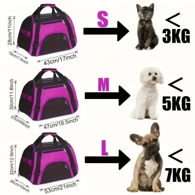 Cat Bags Portable Dog Carrier Bag Mesh Breathable Pet Puppy Travel Bags for Small Dogs Foldable Cats Handbag Bag Transport Bag