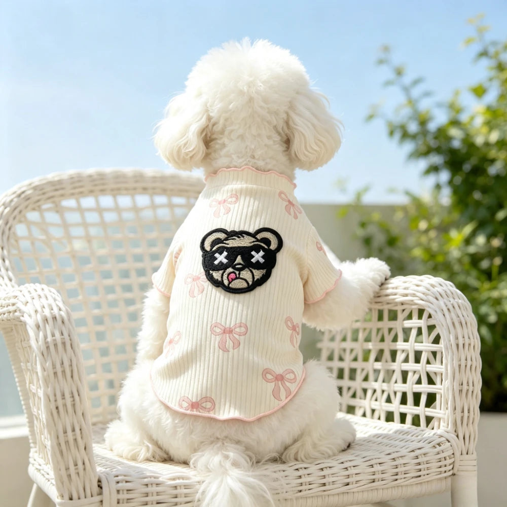 Breathable Lightweight Dog Tshirt Pet Vest Elastic Soft Comfortable for Small Dogs Cats Cute Design Summer Pet Clothing Outfit Wear