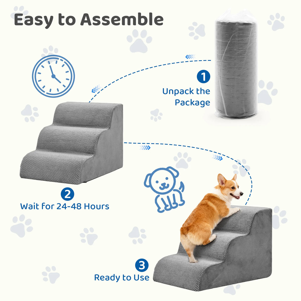 High-Density Foam Dog Stairs & Ramp