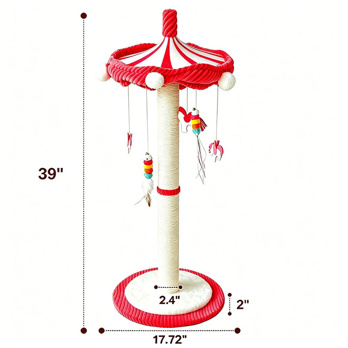 Carousel Cat Tree with Rotating Top & Toys