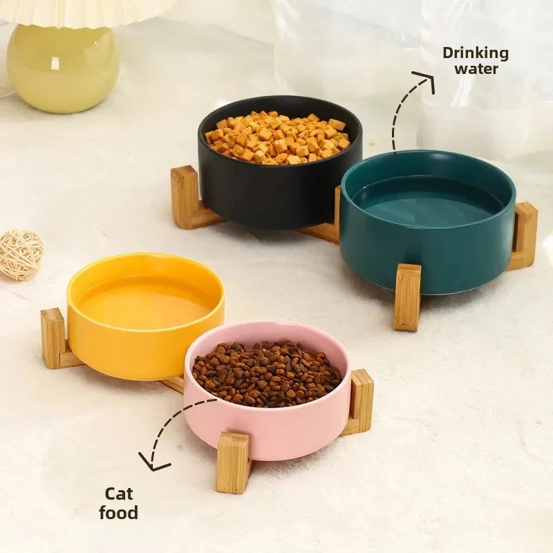 Spill-Resistant Double Ceramic Pet Bowls