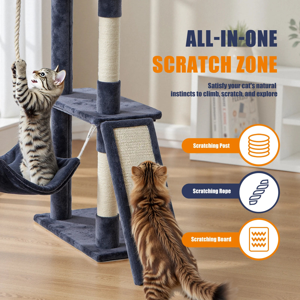 63-Inch Multi-Cat Tree & Climbing Tower