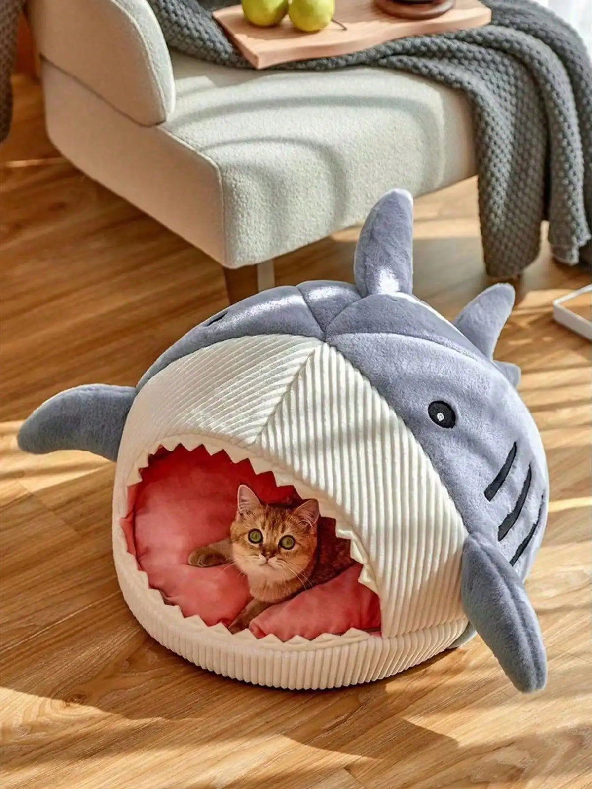 Shark-Shaped Cozy Bed for Dogs & Cats