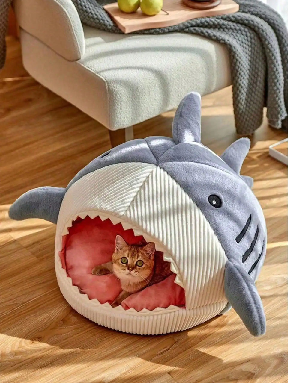 Shark-Shaped Cozy Bed for Dogs & Cats