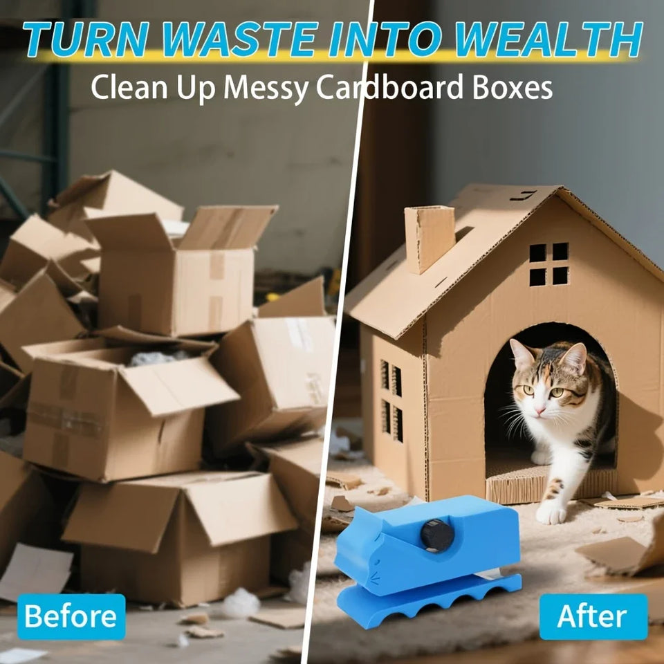 Blue Handheld Cardboard Cutter Tool, DIY Cutting Tool for Making Cat Scratching Pads, Scratch Boards & Cat Beds