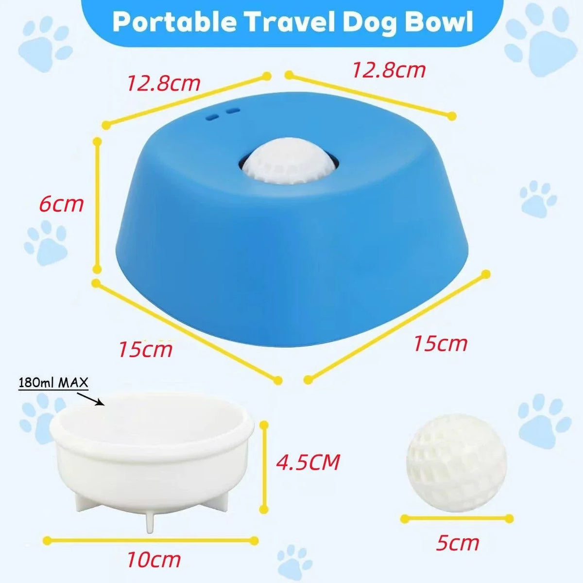 Anti-choking slow feeding bowl 3/4 cup, non-slip - suitable for liquid snacks, licking toys, bone broth, ice cream, yogurt slow feeding bowls for dogs and cats.