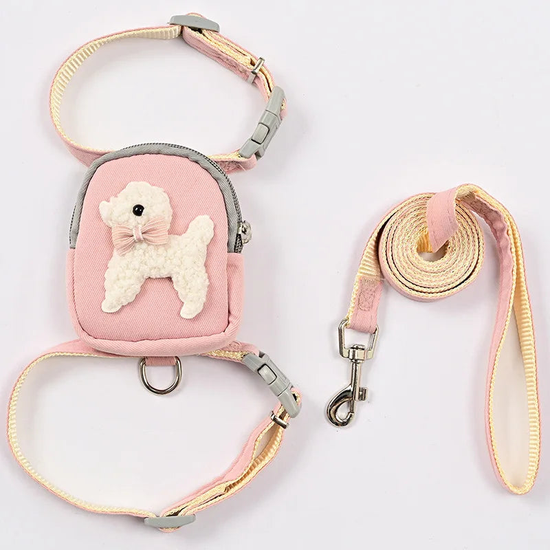 Fashion Cat Dog Harness and Leash Set for Cats Small Dogs Cute Dog Harness  Perfect for Outdoor Adventures and Carrying Treats
