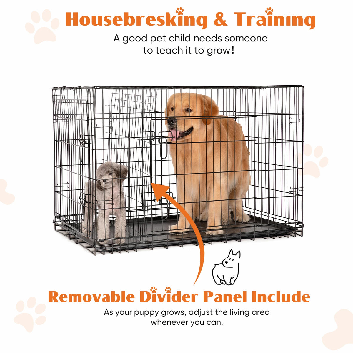 48-Inch Double-Door Folding Dog Crate