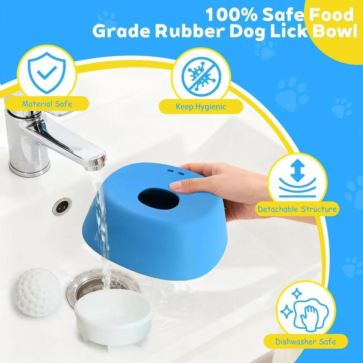 Anti-choking slow feeding bowl 3/4 cup, non-slip - suitable for liquid snacks, licking toys, bone broth, ice cream, yogurt slow feeding bowls for dogs and cats.
