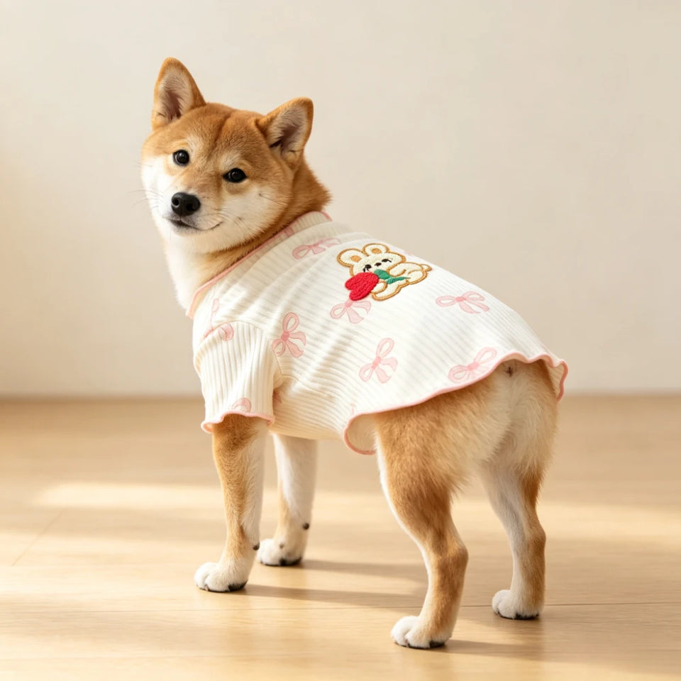 Cute Dog Tshirt Soft Pet Vest Breathable Elastic Summer Wear Lightweight Comfortable for Small Dogs Cats Pet Clothing