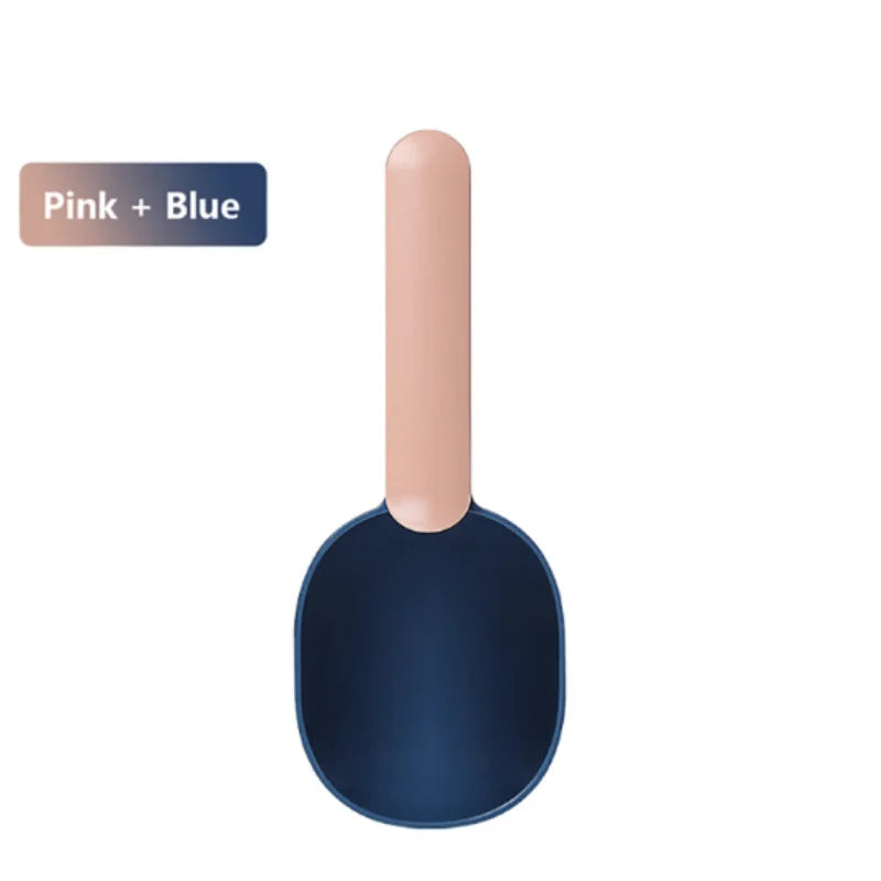 Multifunctional Pet Food Shovel Spoon with Sealed Bag Clip Creative Measuring Cup Curved Design Easy to Clean for Dogs And Cats