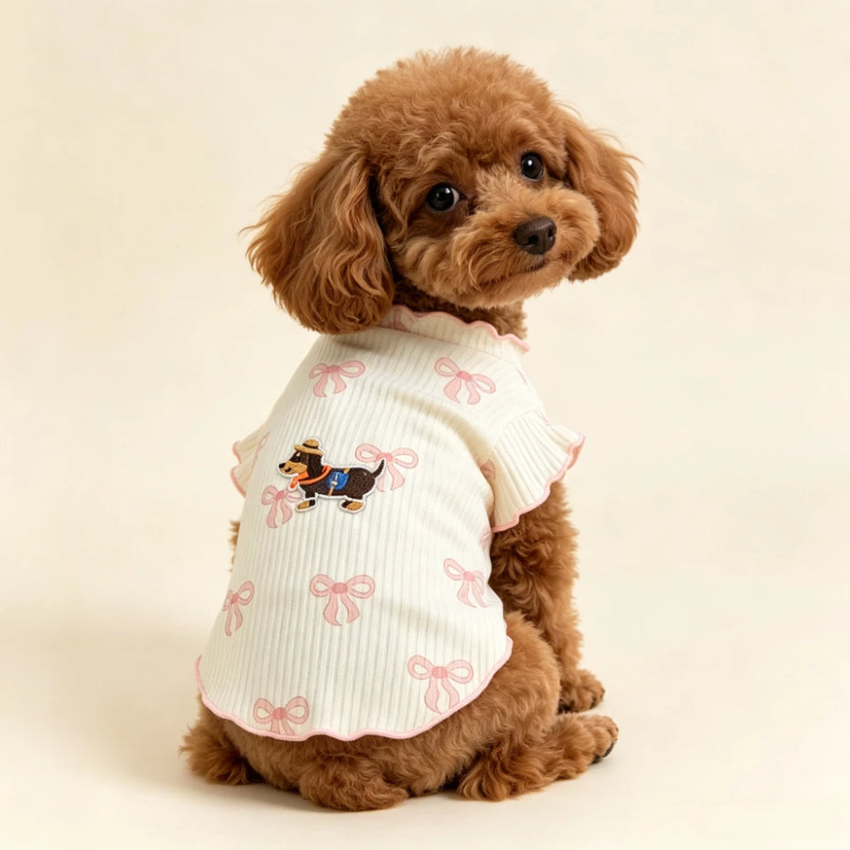 Soft Pet Vest Cute Dog Tshirt Breathable Elastic Summer Wear for Small Dogs Cats Lightweight Comfortable Pet Clothing