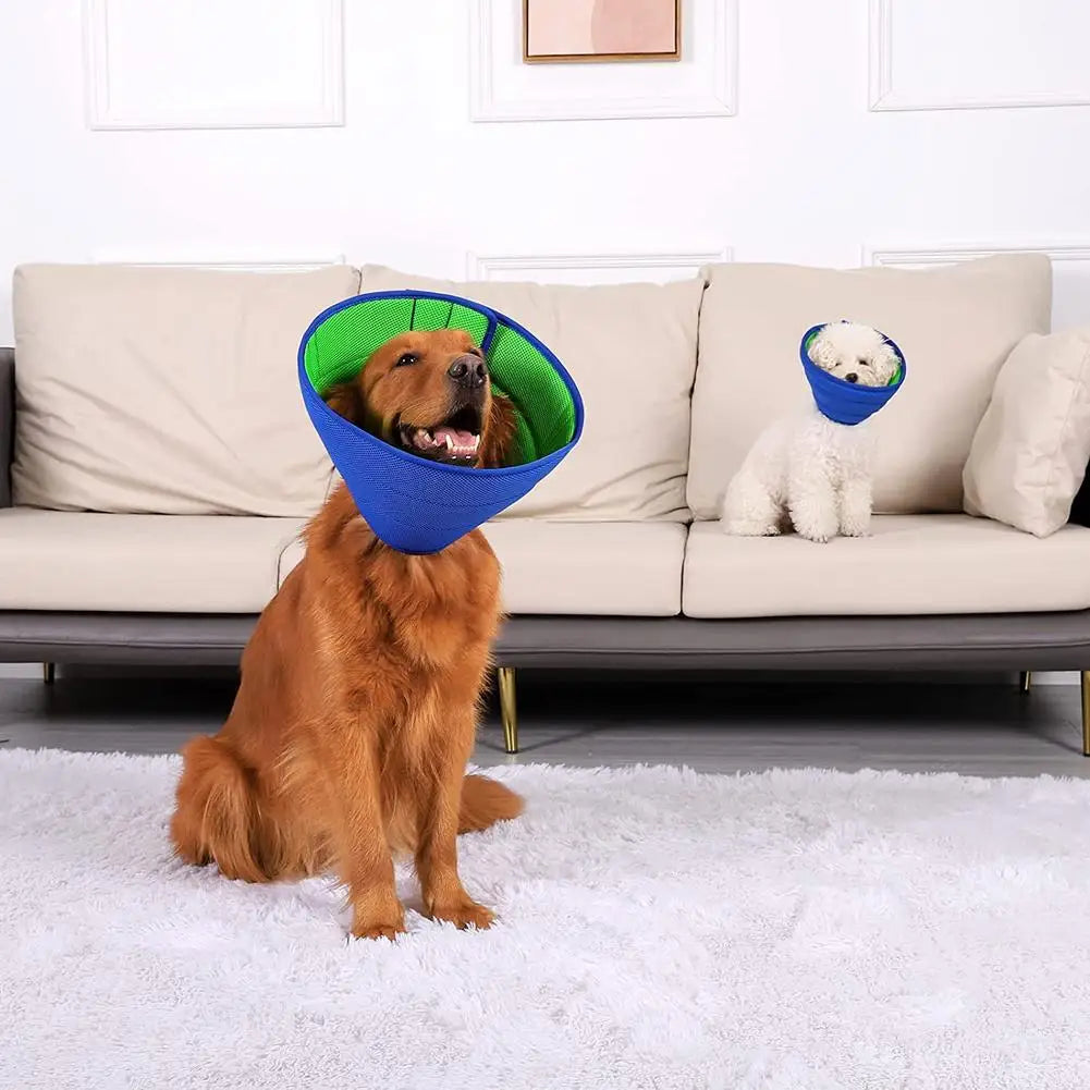 Soft Pet Recovery Cone for Dogs Cats Breathable Mesh Elizabethan Collar Anti Lick Bite Post Surgery Protection