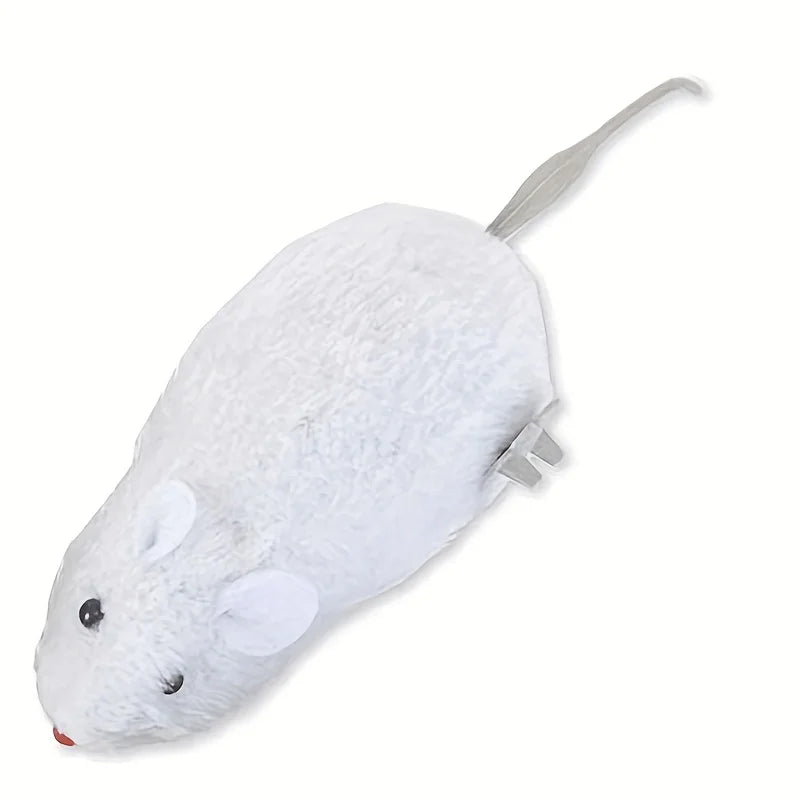1 Interactive Cat and Dog Toy - Durable Plastic Clock Mouse with Running Mouse Function, Battery-Free Fun Suitable for All Breeds, Black, Beige, Brown, Cat Toy