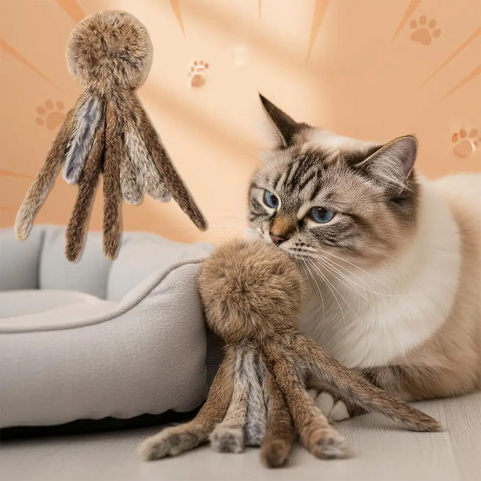 Faux Rabbit Fur Interactive Pet Toys for Cats & Dogs Kitten Hunting Toy Soft Plush Fluffy Cat Kicker Toy Cat Toys