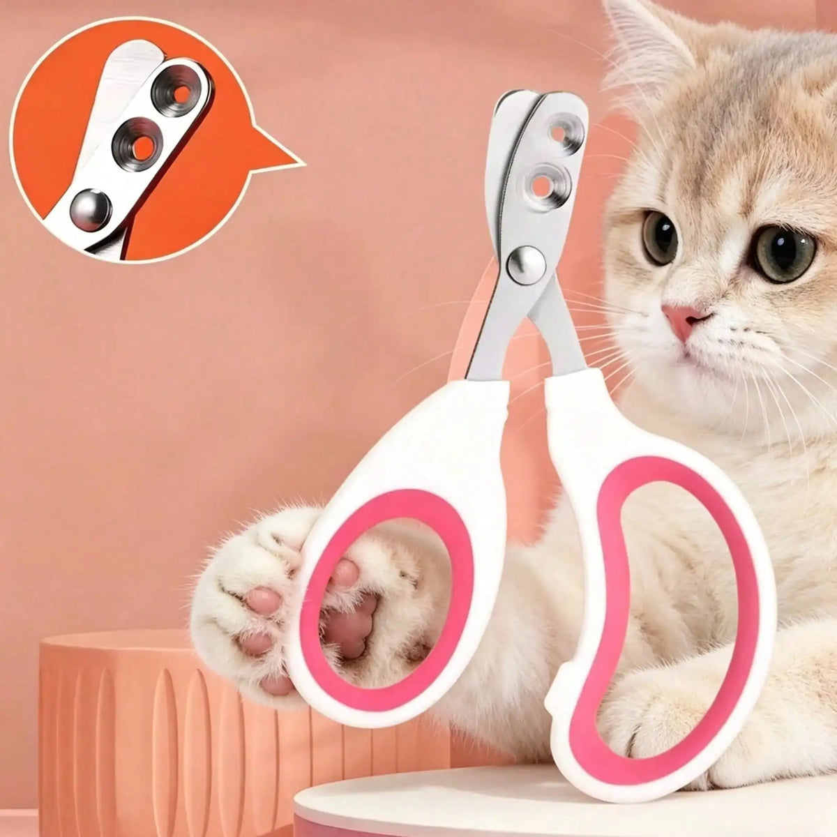 Pet Nail Clippers For Cats & Dogs, Double-Hole Stainless Steel Blind Cut Nail Trimmers,  Injury-Proof Design, Easy To Use Grooming Tool For Beginners Kittens Puppies