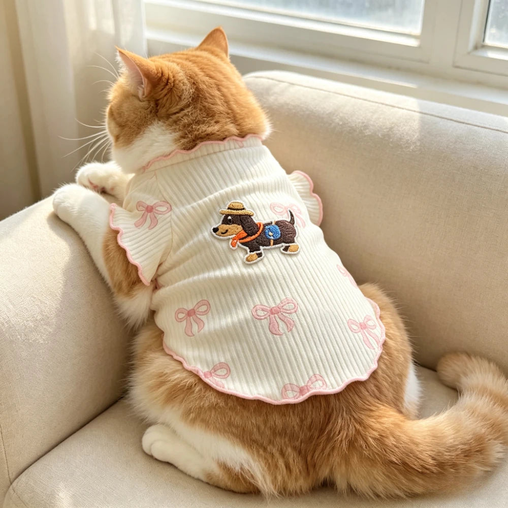 Soft Pet Vest Cute Dog Tshirt Breathable Elastic Summer Wear for Small Dogs Cats Lightweight Comfortable Pet Clothing