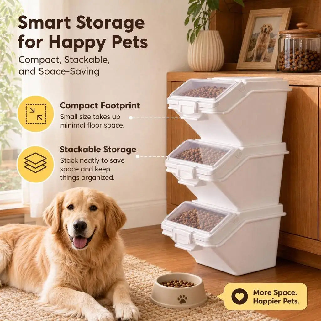 2 Pack Dog Food Storage Container with Scoop, 2 x 10L Large Airtight Pet Dog Food Bin,Container for Dog Treats Rice,Dog Cat Dry Food Bin,Baking Supplies,Flour,Rice,Kitchen