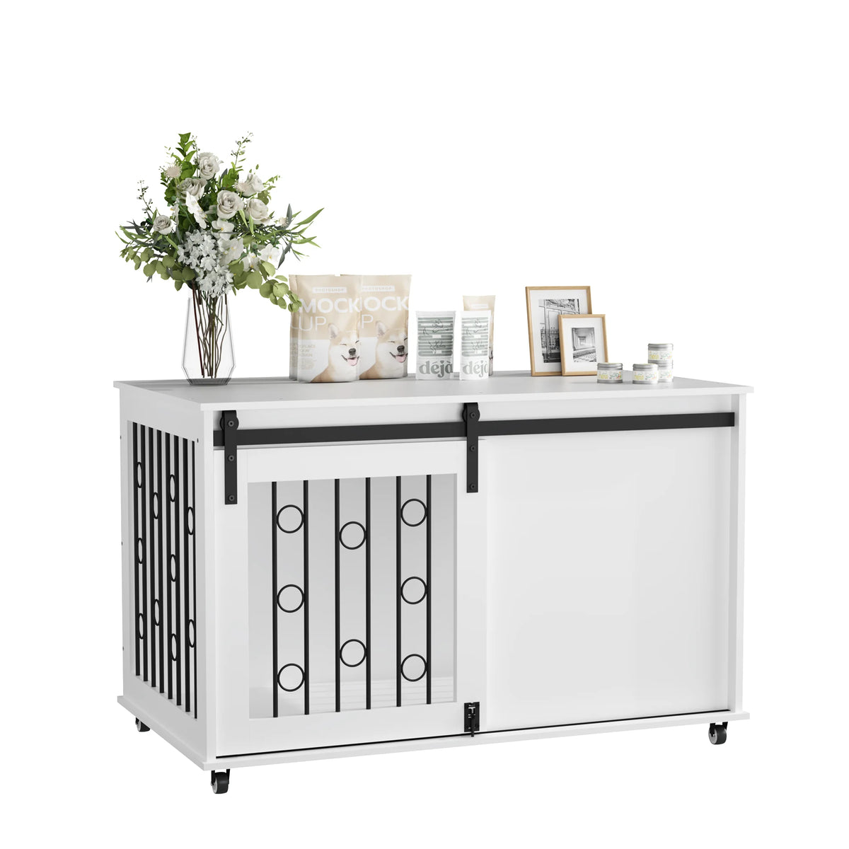 Modern Wooden Dog Crate End Table