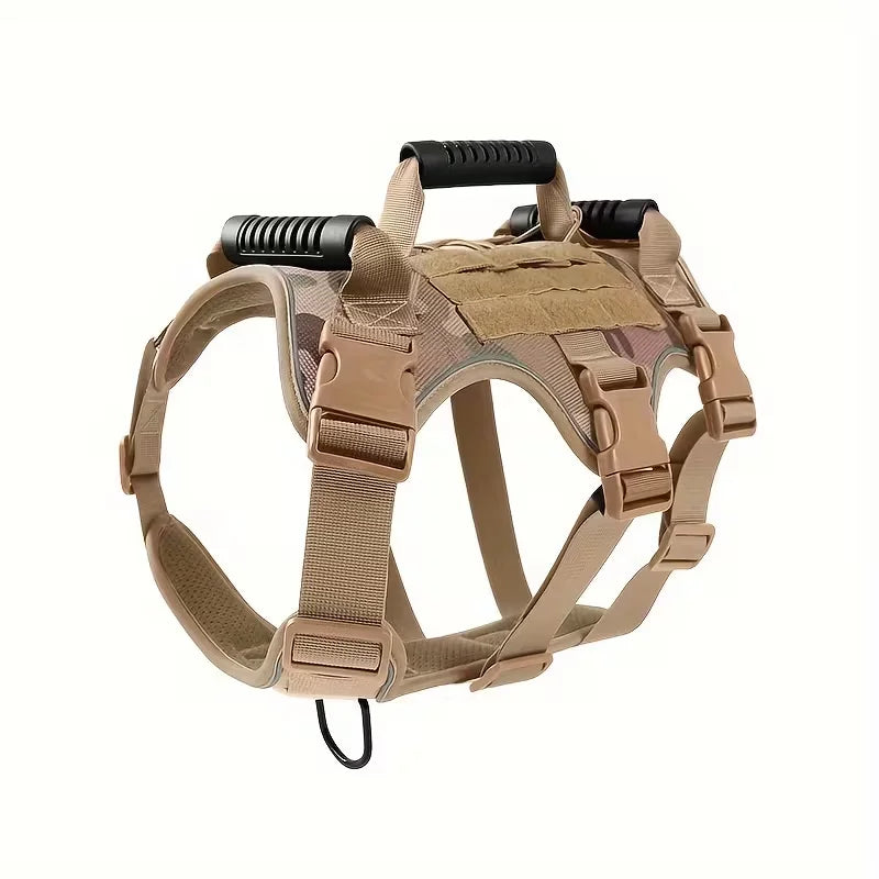 Reflective anti sprint dog harness, suitable for strong large dogs, no traction chest vest, suitable for strong dog breeds, large dog walking harness with combing brush set, luminous safety dog chest equipment, adjustable lar