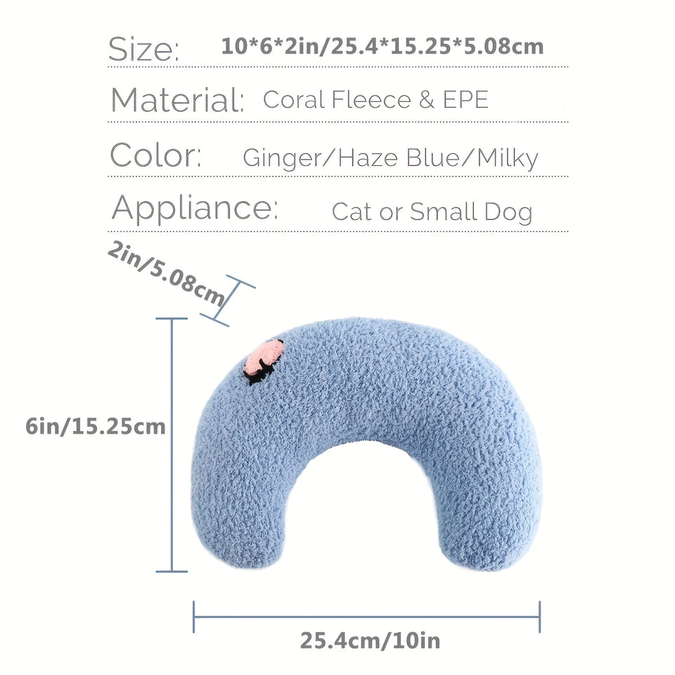 NEW 2026 Cat Moon Shaped Pillow Super Soft Plush Half Donut Pillow Pet Toy Cat Sleeping Pillow, Dog Universal Mat, Pet Supplies