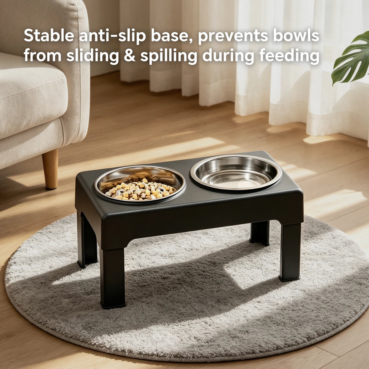 Adjustable Elevated Double Dog Bowl Stand
