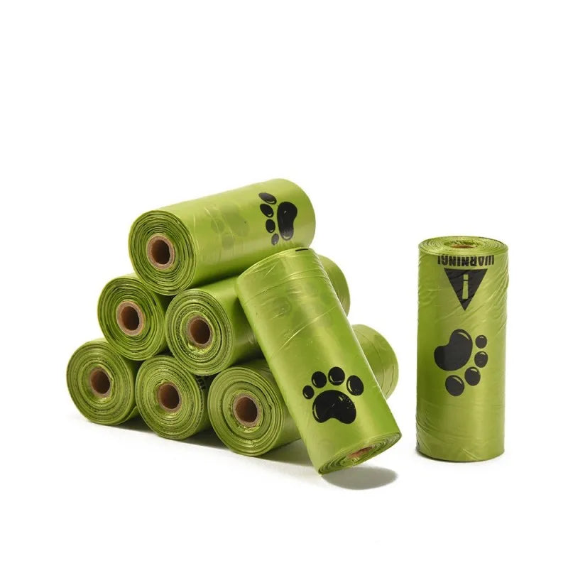 Biodegradable & Compostable Pet Poo Bags, with Drawstring. 10 Pcs, 12x12cm, EPI, for Greener Lifestyle