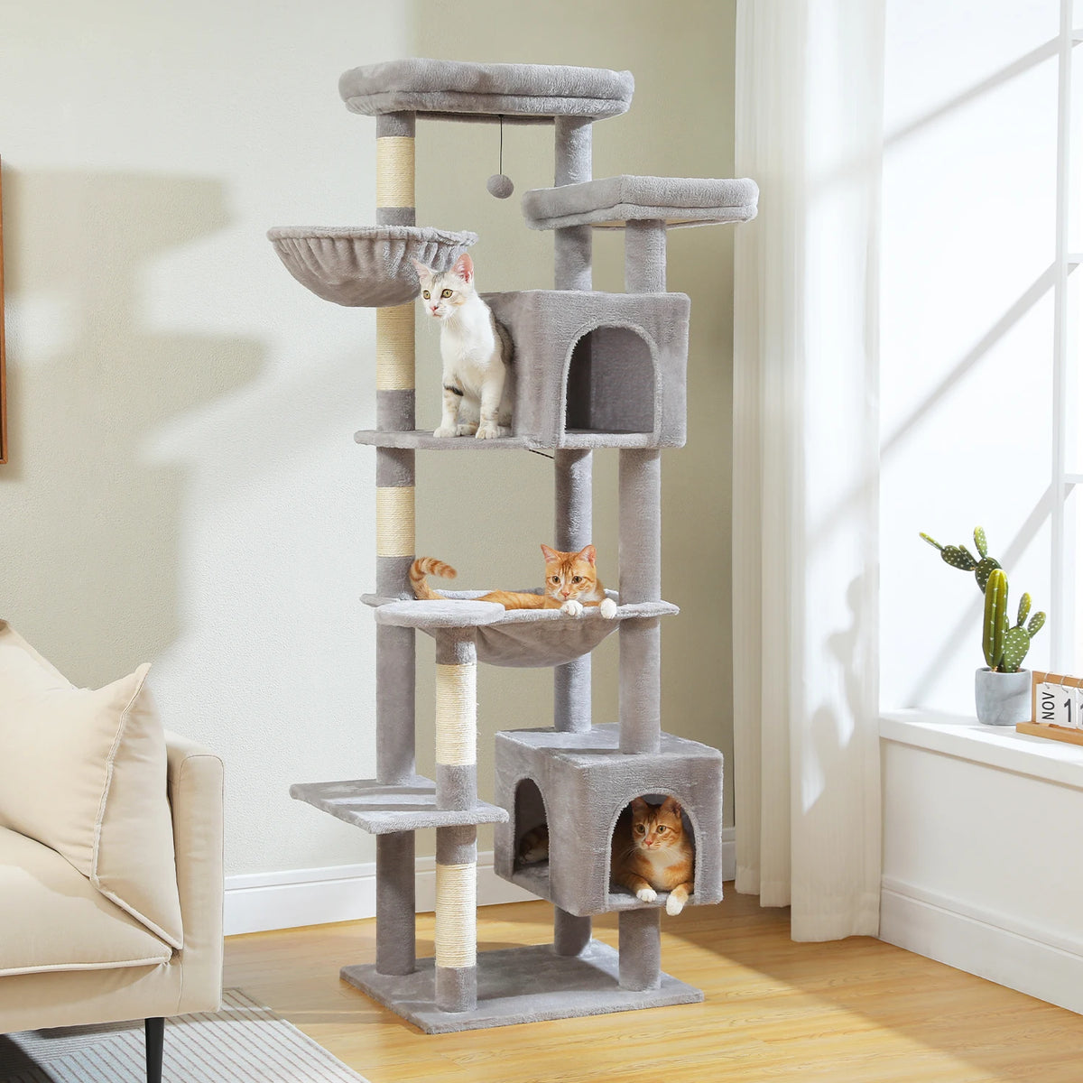 Large Multi-Level Cat Tower with Caves & Perches