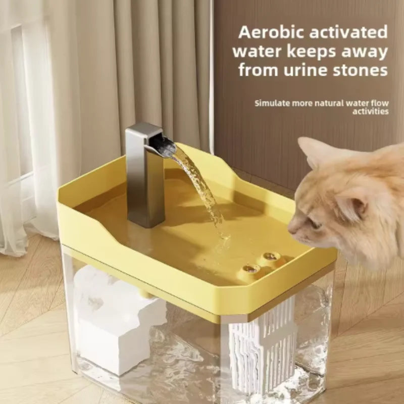 1.5L Automatic Circulating Pet Water Fountain Ultra-Quiet USB-Powered No-Wet Mouth Dispenser for Indoor Cats Dogs Pet Supplies
