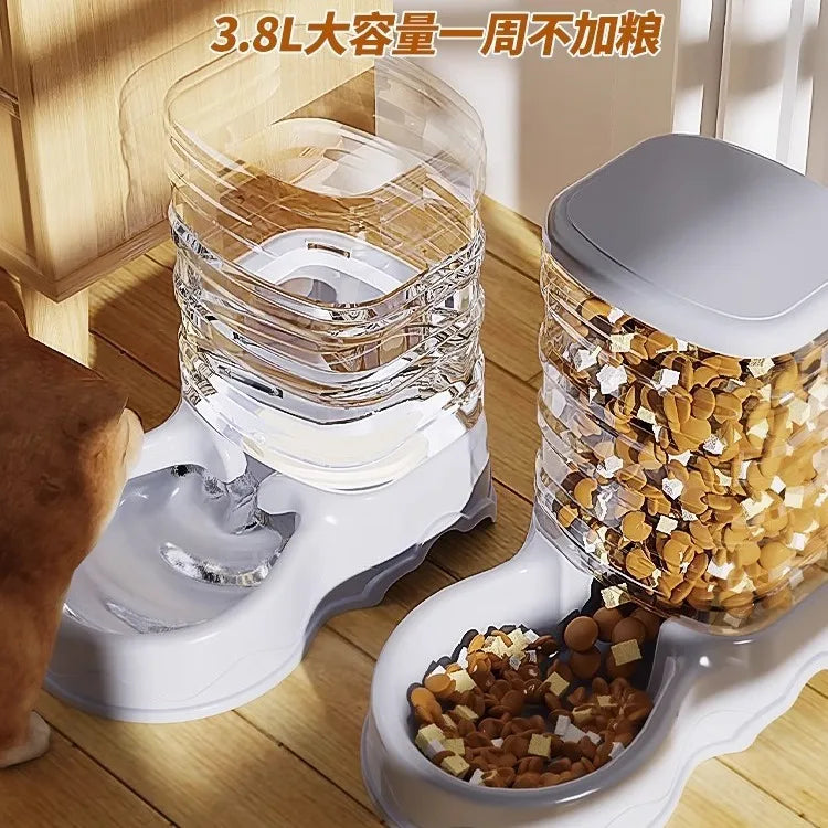 Automatic feeder cat food pet dog water dispenser water flow without electric kettle cat food basin supplies